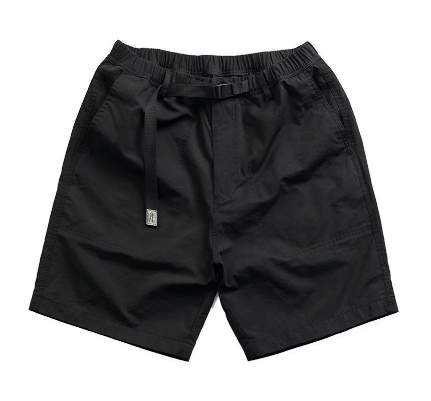 Acrius - Mid Rise Plain Shorts