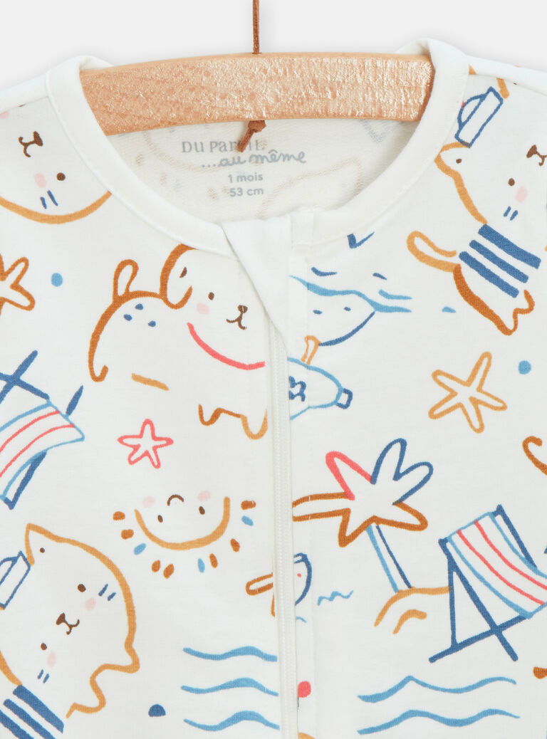 Grenouillère mixte à motif animaux