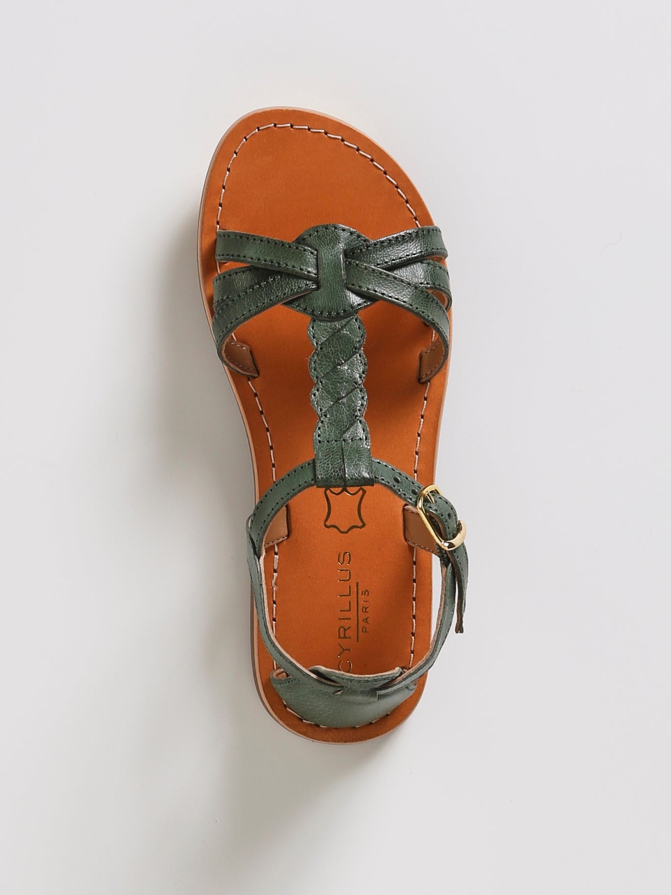 Sandale tressée Fille en cuir