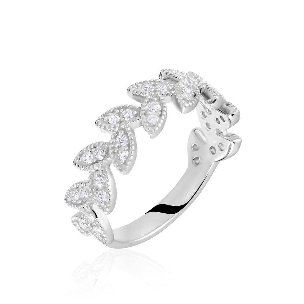 Bague Argent Blanc Cynome Oxydes De Zirconium