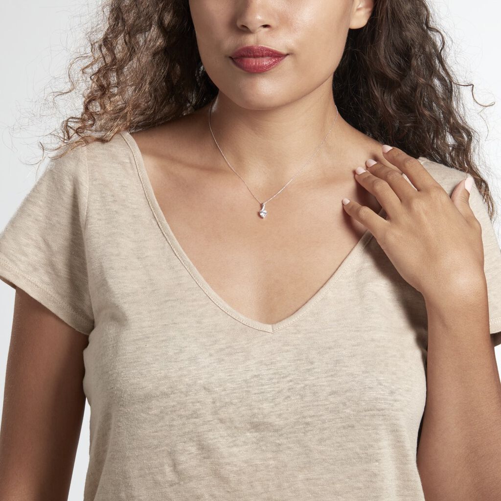Collier Or Blanc Akli Oxyde De Zirconium
