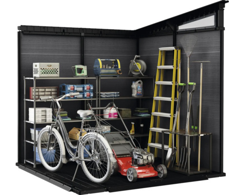 Keter Signature Ashwood Pent 7x7 tuinhuis inclusief vloer, 216 x 218 cm, antraciet/bruin, exclusief bij Hornbach