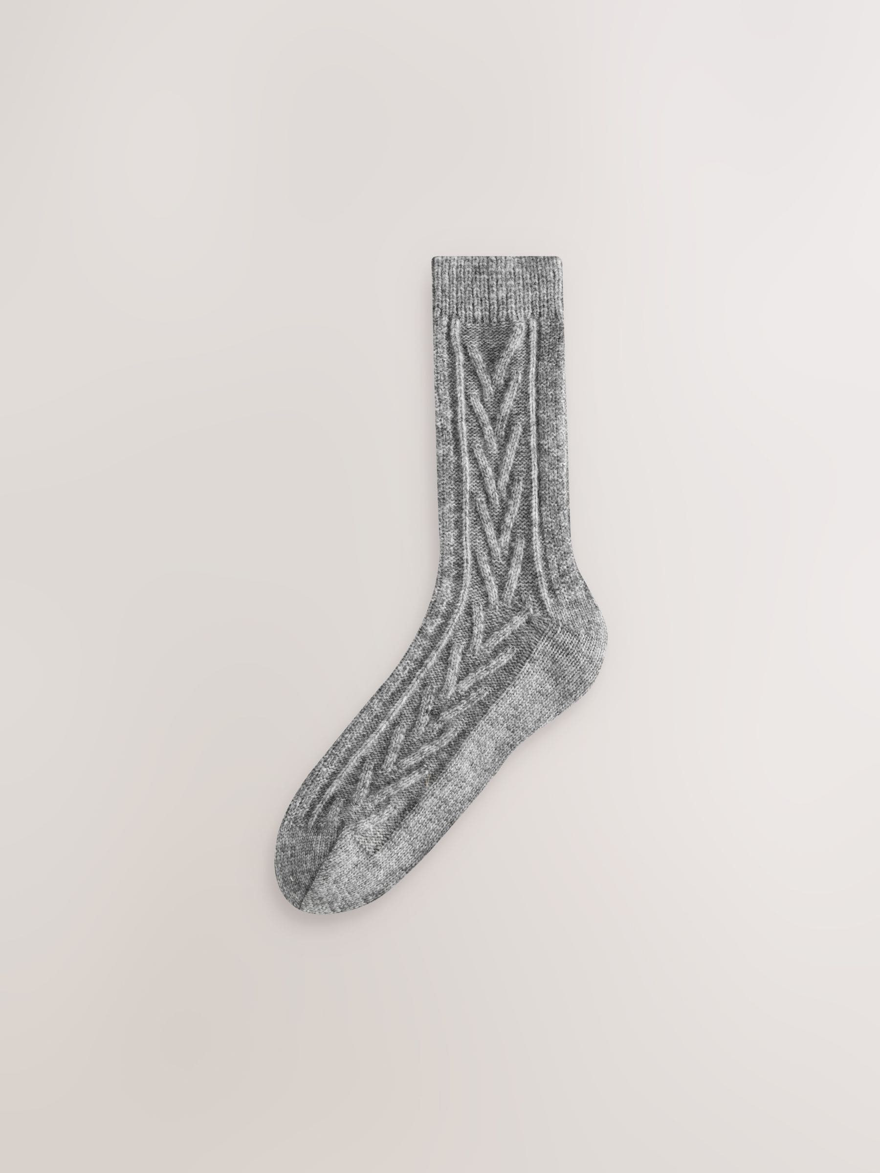 Zwart/grijs - Heavyweight Thermal Cable Socks 2 Pack