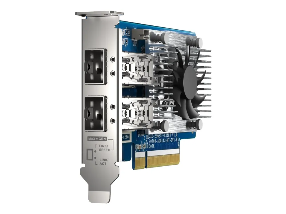 QNAP QXG-25G2SF-CX6 - Netværksadapter - PCIe 4.0 x8 lavprofil - 25 Gigabit SFP28 x 2 - for QNAP TS-H2490FU
