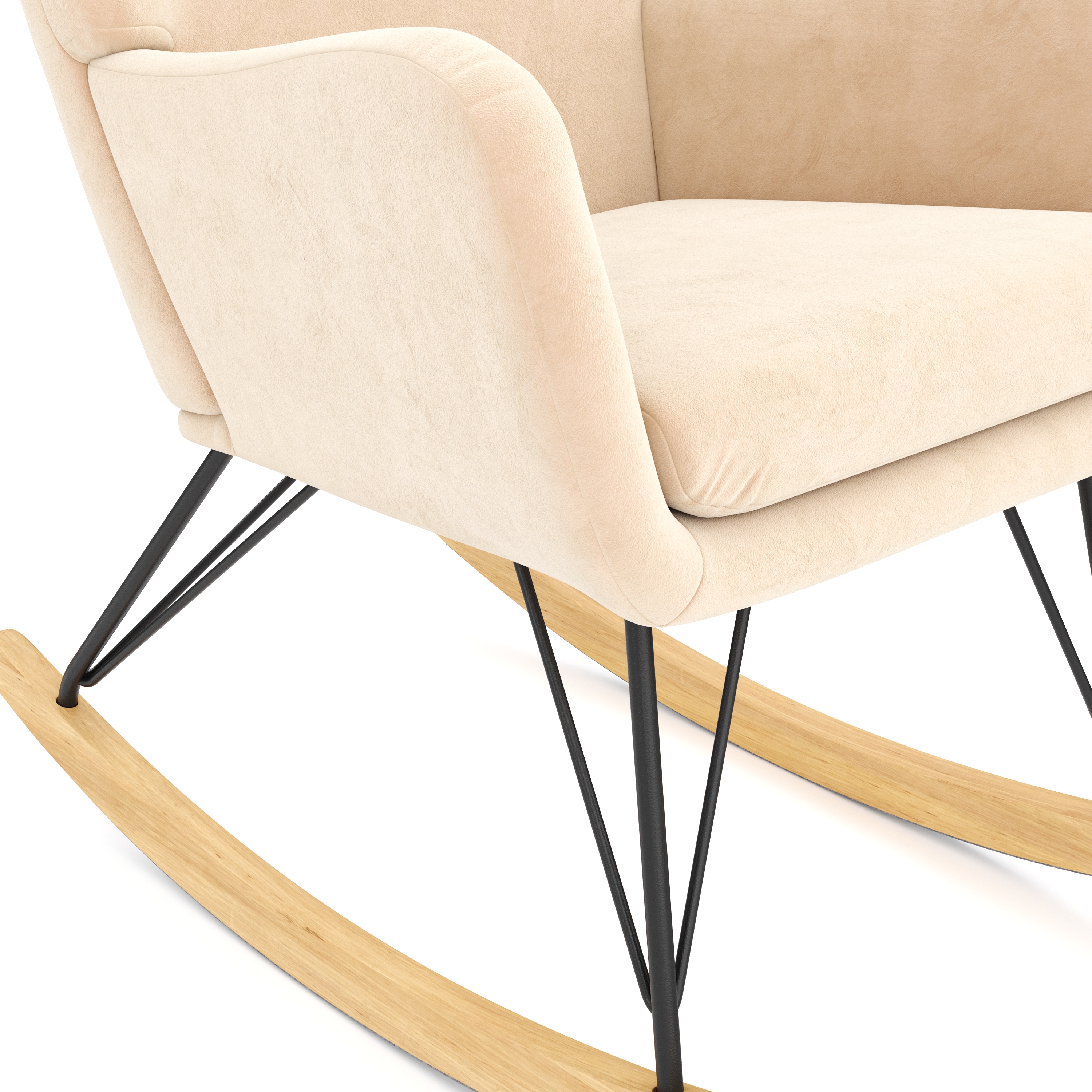 Schaukelstuhl Samt COMY beige