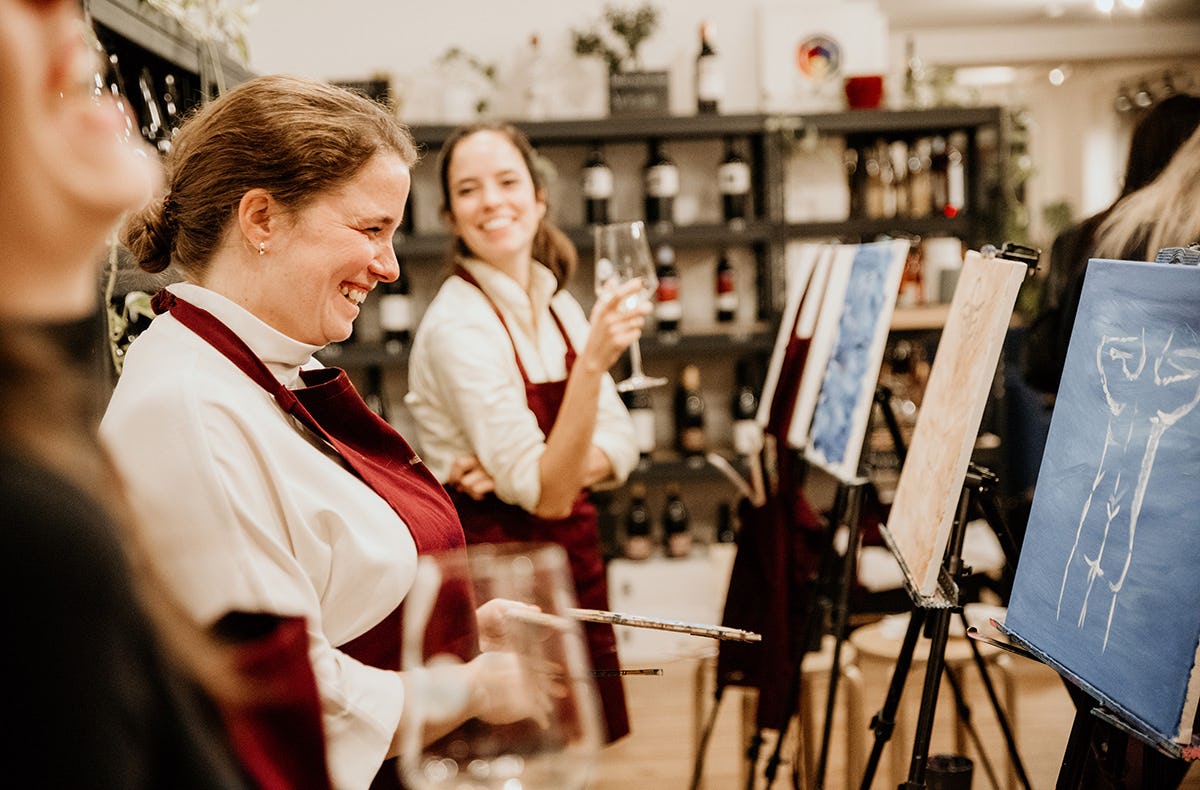 Aktmalerei Frankfurt mit Weintasting (Nordend)