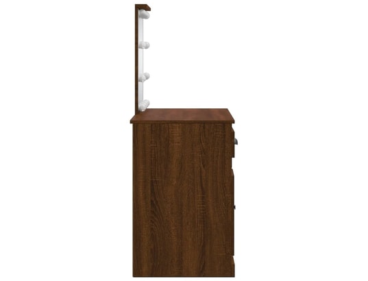 VIDAXL - Coiffeuse avec lumières led chêne marron 90x42x132,5 cm
