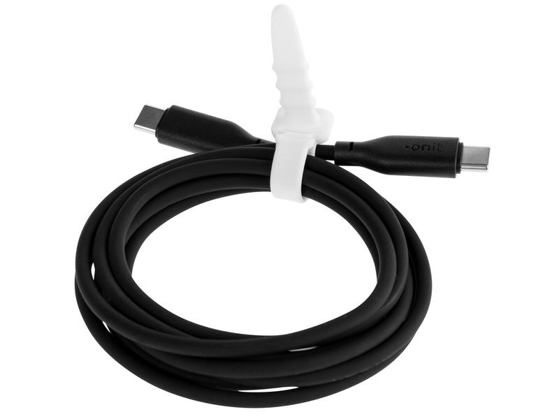 onit USB 2.0-Kabel Silikon USB C - USB C 1.5 m, Schwarz Universell kompatibles Verbindungskabel mit Silikonoberfläche