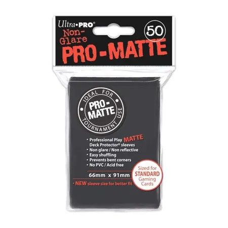 Ultra Pro Black Pro-Matte Sleeves / Schutzhüllen schwarz, 50 Stück