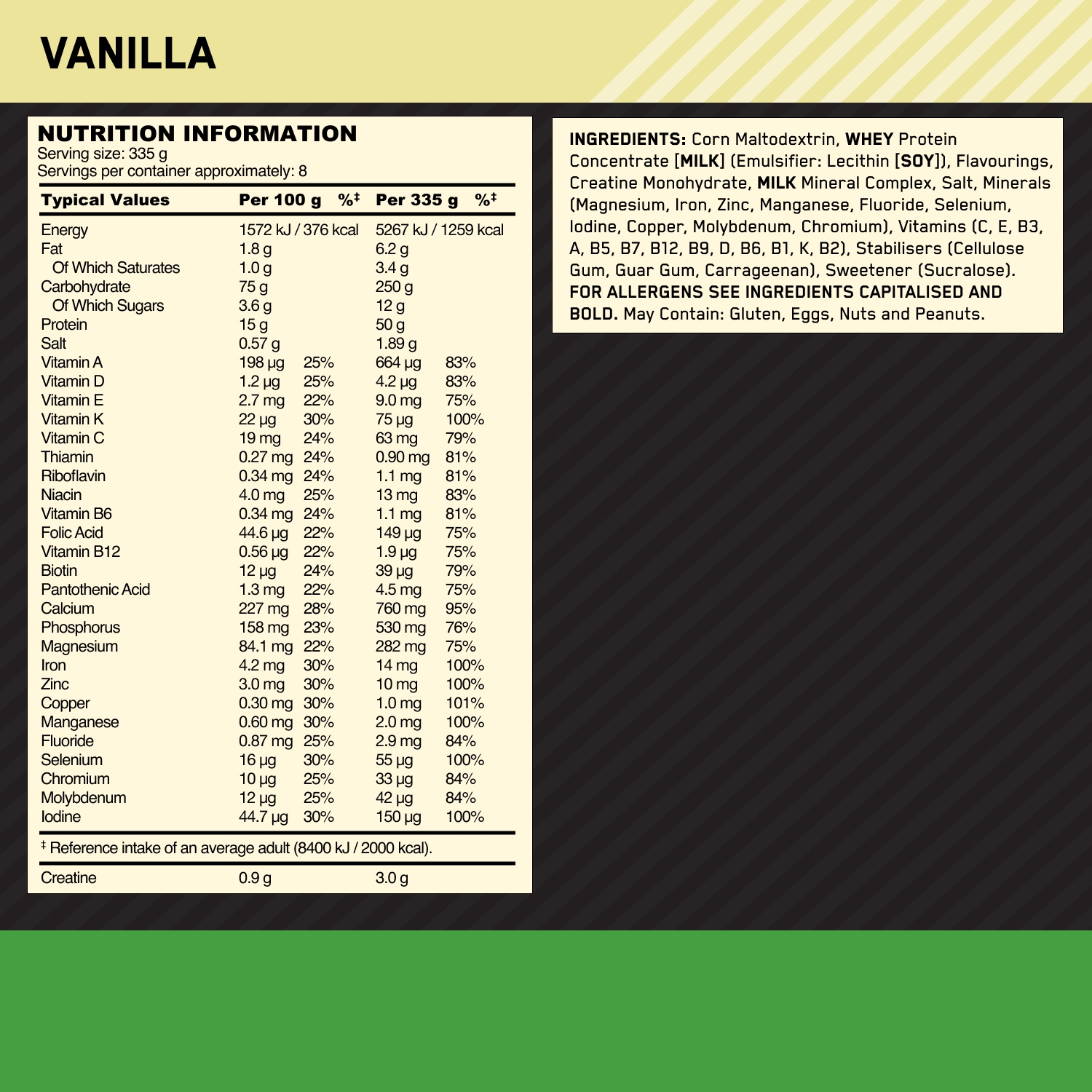 Optimum Nutrition Serious Mass 2721 g Vanilla