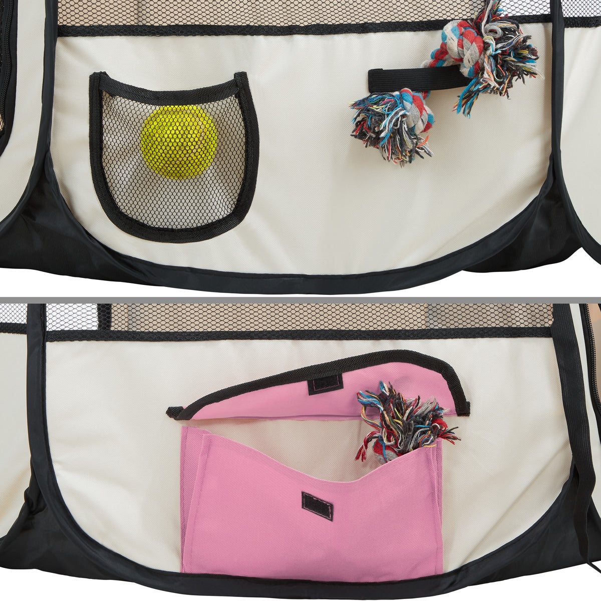 tectake opvouwbare puppyren, voor binnen en buiten, 115 x 115 x 64 cm, inclusief draagtas en haringen