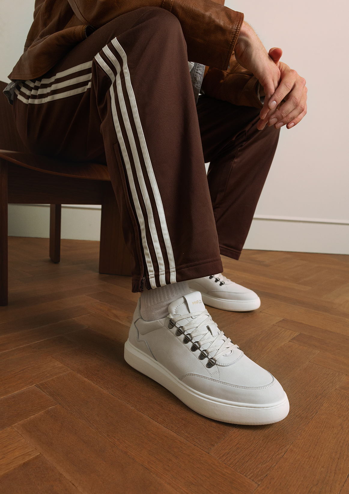 Off white nubuck sneakers