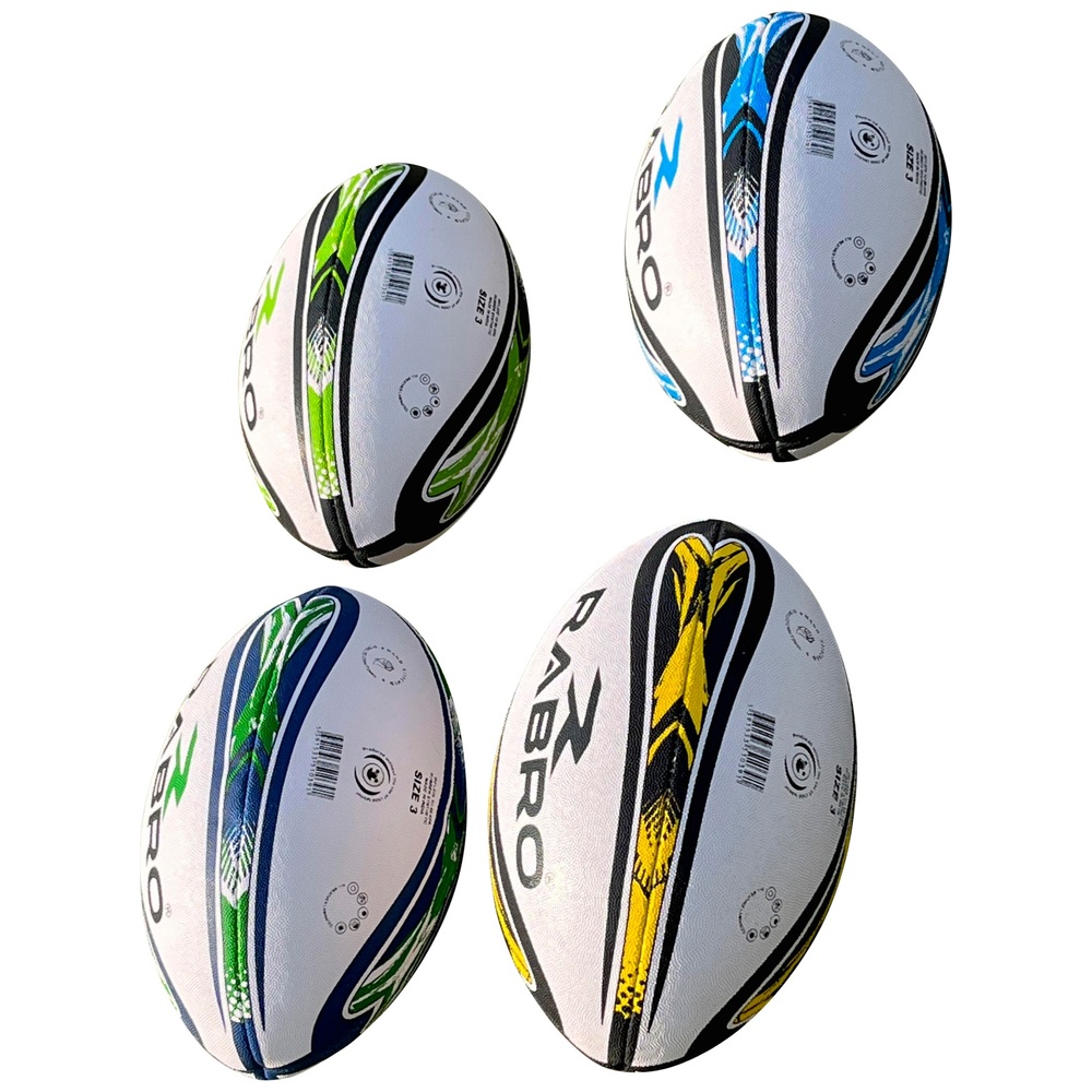 Rabro Rugby-Union-Trainingsbälle, Größe 3, Sortiment