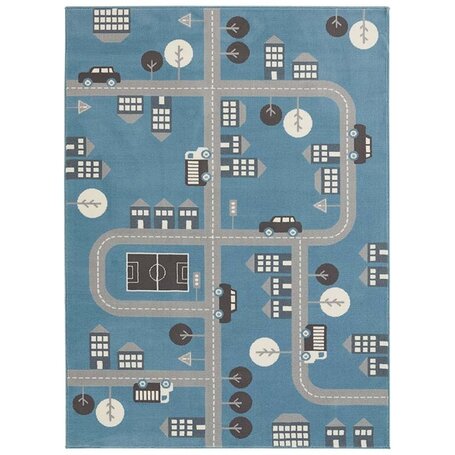 Vloerkleed Kids Town - Blauw