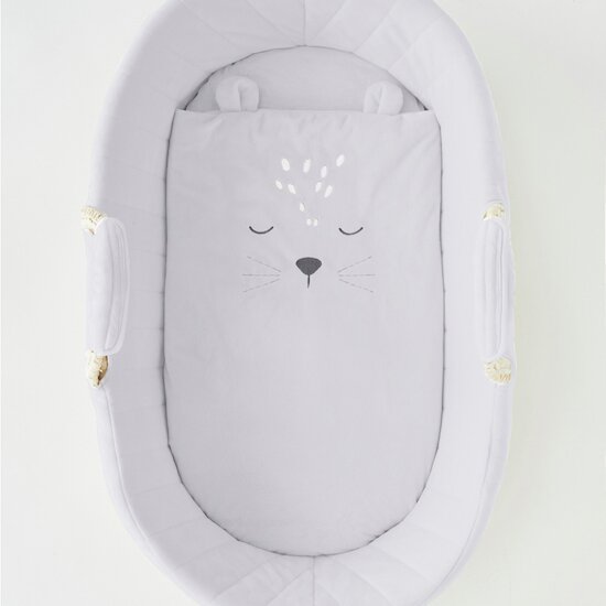 Babou & Kendi Couffin en Veloudoux   Gris Clair        de               Noukies