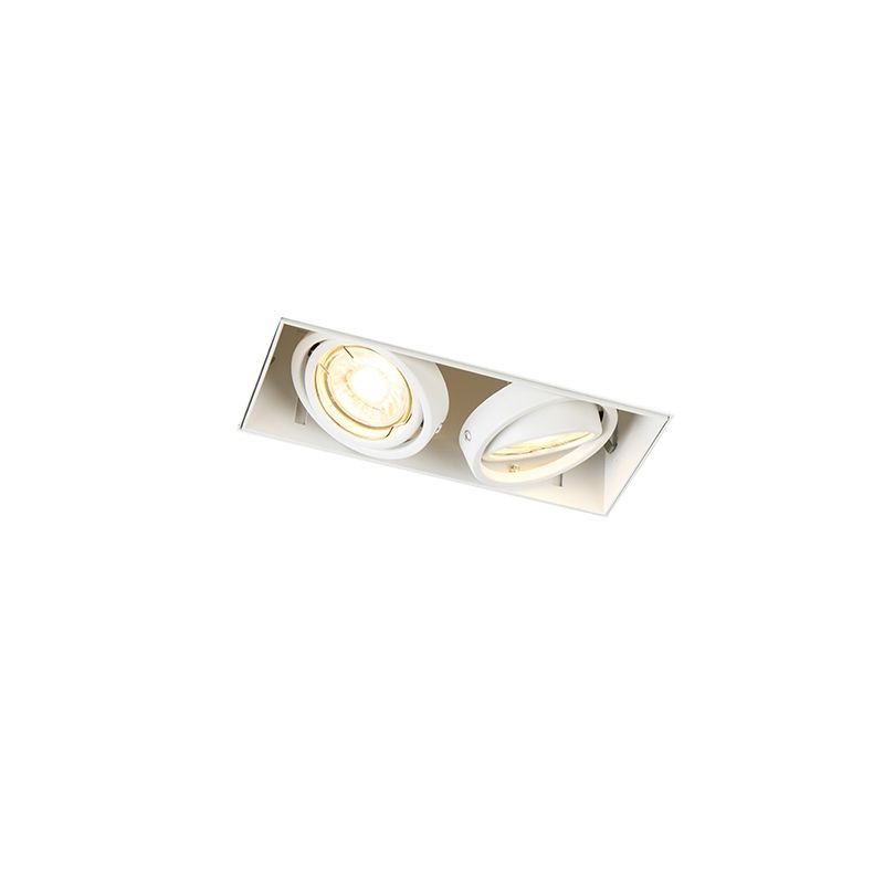 Inbouwspot wit GU10 draai- en kantelbaar trimless 2-lichts - Oneon