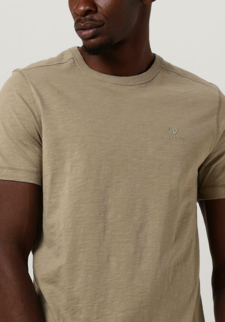 CAST IRON olijf cast iron t-shirt short sleeve r-neck cotton slub