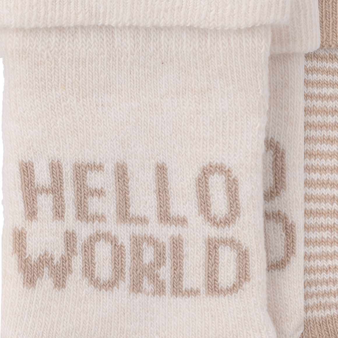 Topomini 2 Paar Newborn Socken im Set hellbraun / creme