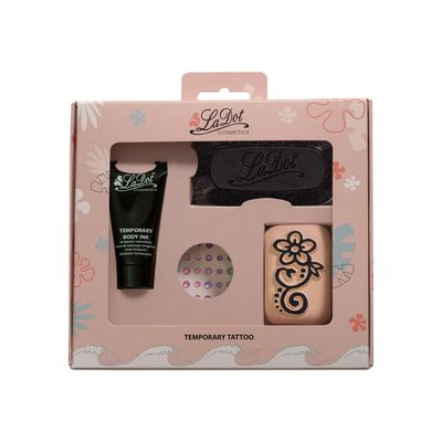 LaDot - Kit pour tatouage éphémère - tampon encreur + encre pour le corps 15 ml + 1 pierre M175 + 80x strass