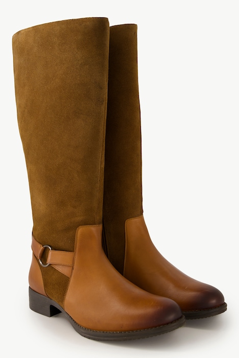 Lederstiefel, XL-Schaft, Wechselfußbett, Weite H