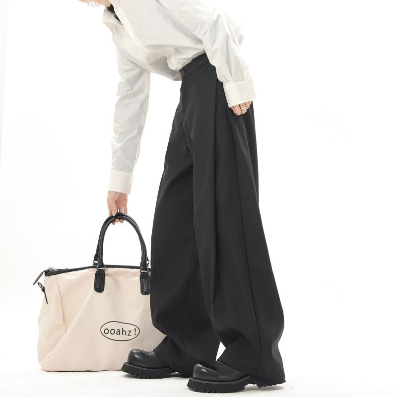Kimeya - Hoge taille effen wijde broek