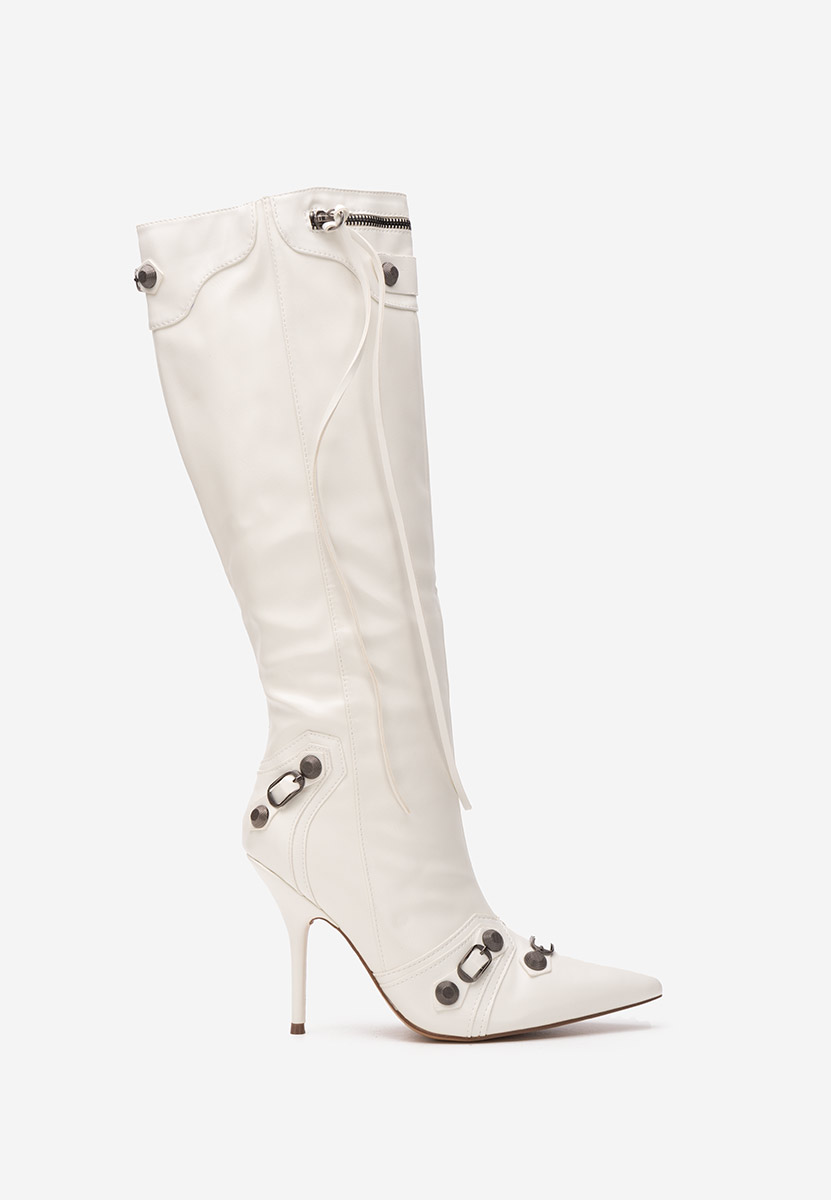 Bottes stiletto blanches Supreme