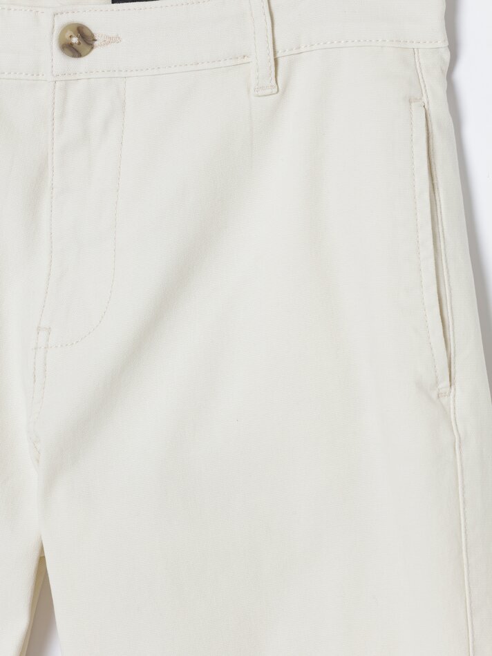 Calças chino rústicas - Branco-sujo
