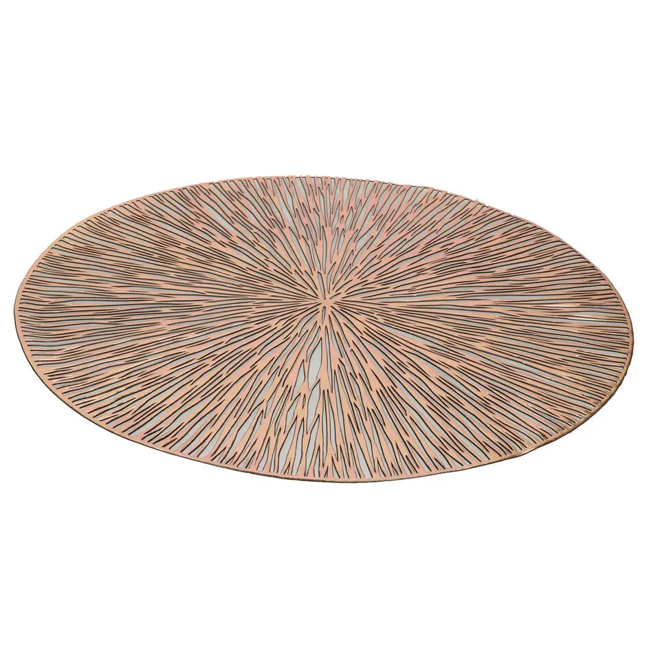 Bellatio design Placemats - 4 stuks - rond - bronskleurig - 38 cm