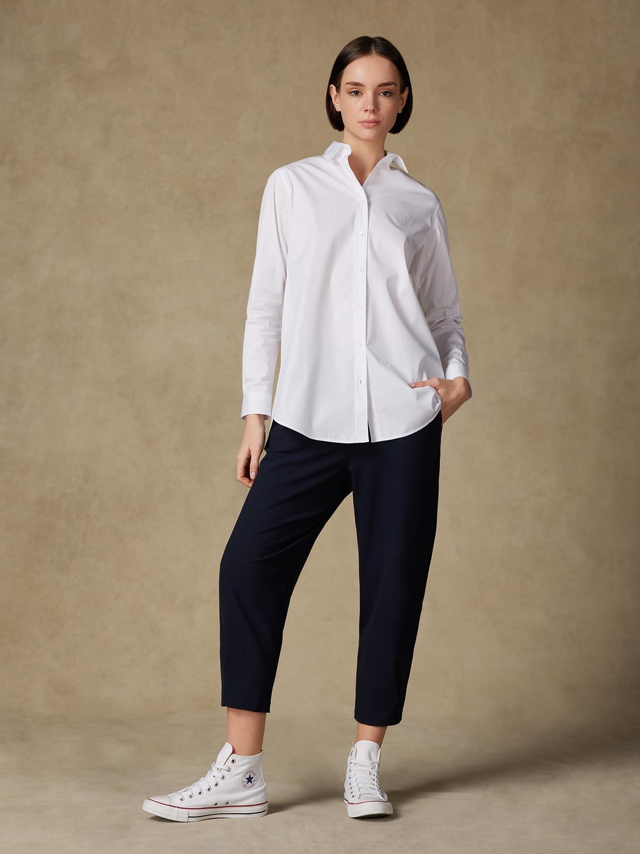 Chemise Justine en popeline blanche