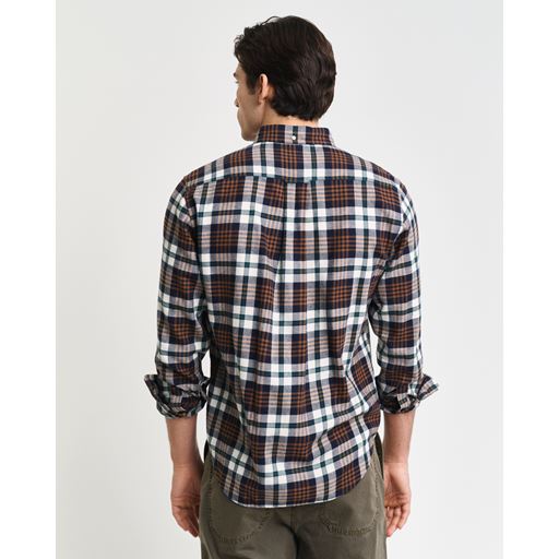 GANT Skotskternet Flannel Skjorte, Cacao, 3XL