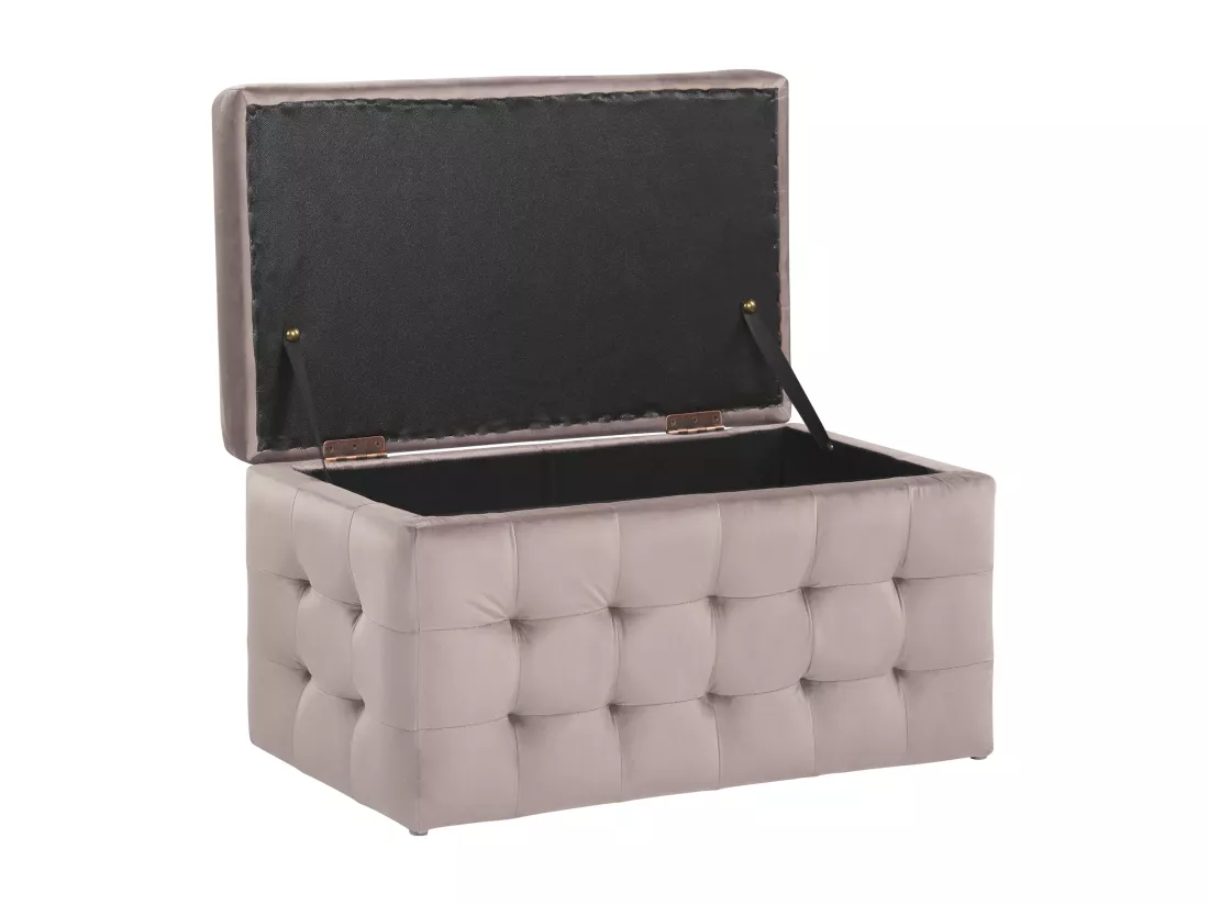 Pouf de rangement MICHIGAN Velours Rose