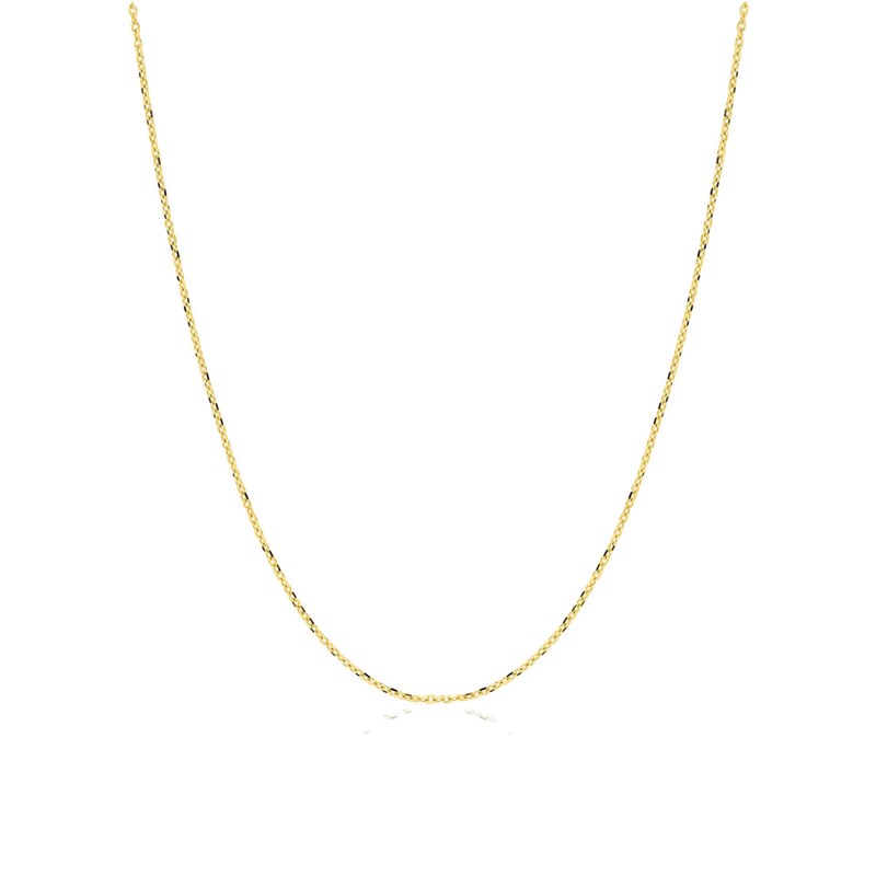 Chaîne mixte 40 cm - Forçat diamanté - Or 18 Carats - Largeur 0.74 mm