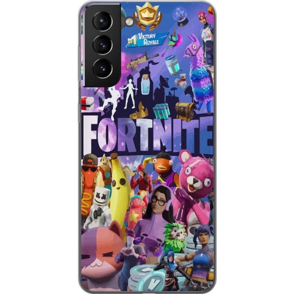 Samsung Galaxy S21+ 5G Gjennomsiktig deksel Fortnite Karaktärer Spelmotiv Ikoner Gaming Design Populär