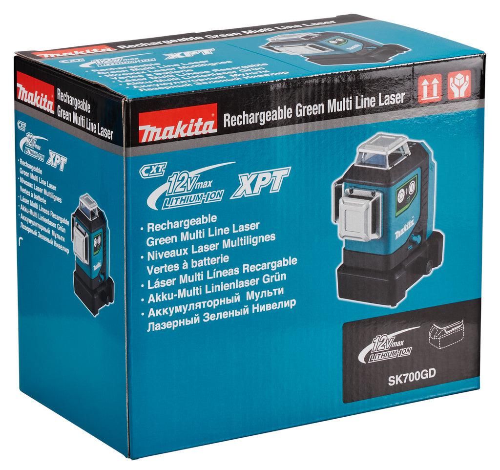 Makita SK700GDX Accu Kruislijnlaser 12V Max 4,0Ah groen 3x 360°