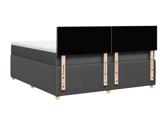 Sommier à lattes de lit avec matelas Gris foncé 180x200cm Tissu
