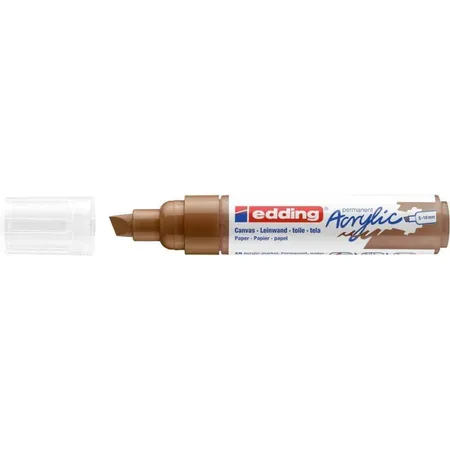 edding 5000 Acrylmarker breit - haselnuss - 1 Acrylstift wasserfest - breite Keilspitze 5-10 mm