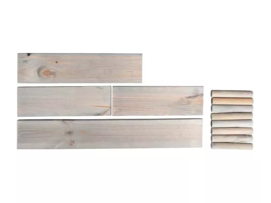 Panneau perforé avec 4 étagères en bois - L 16,2 x l 56,3 x H 56,3 cm - Gris