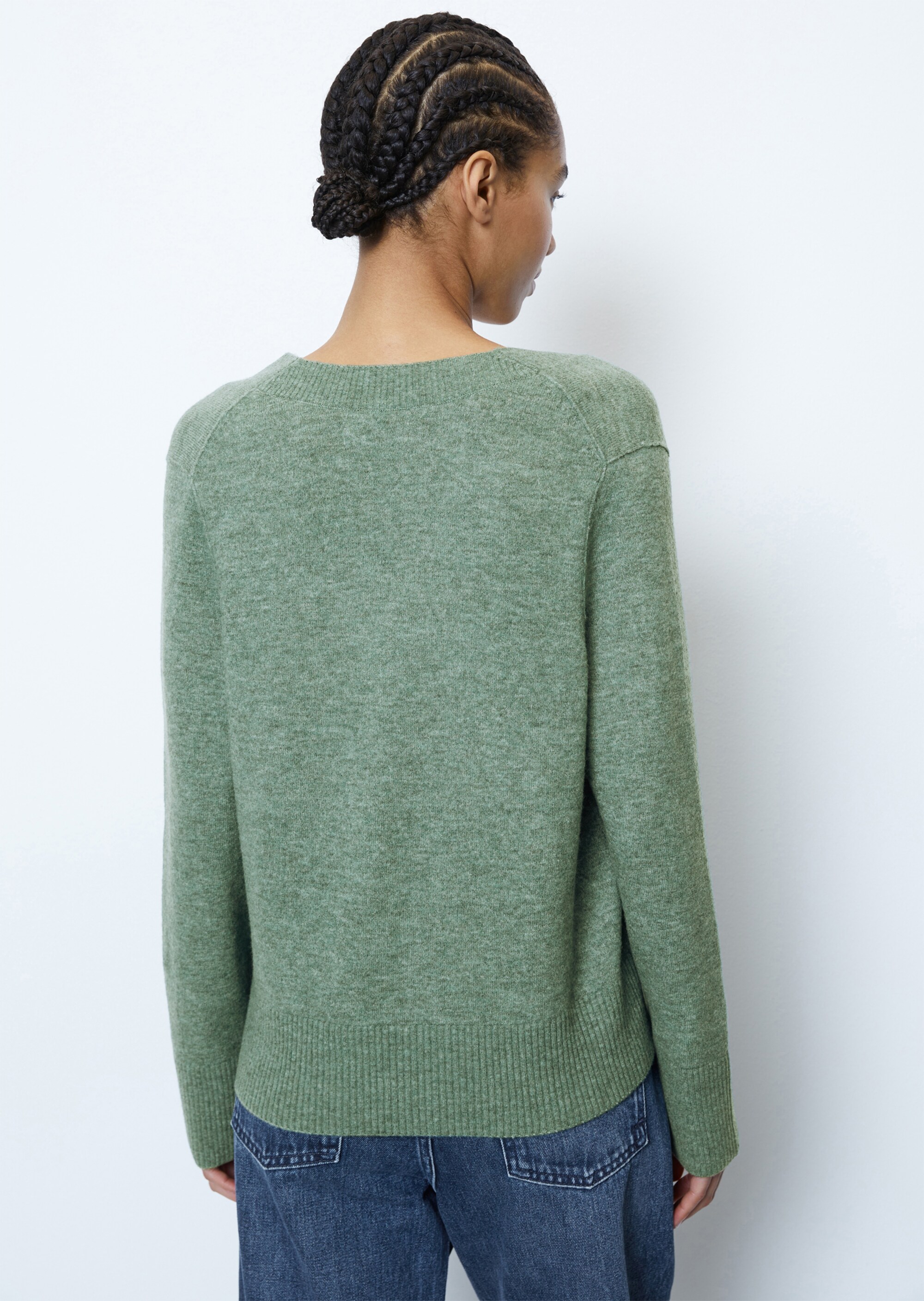 V-Neck-Strickpullover aus softem Schurwolle-Mix