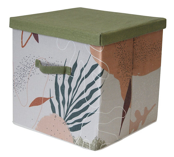 Boîte de rangement cube Aromatic tones motif tropical