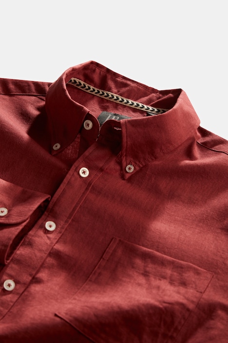 Leinenmixhemd, Langarm, Buttondown-Kragen, Modern Fit