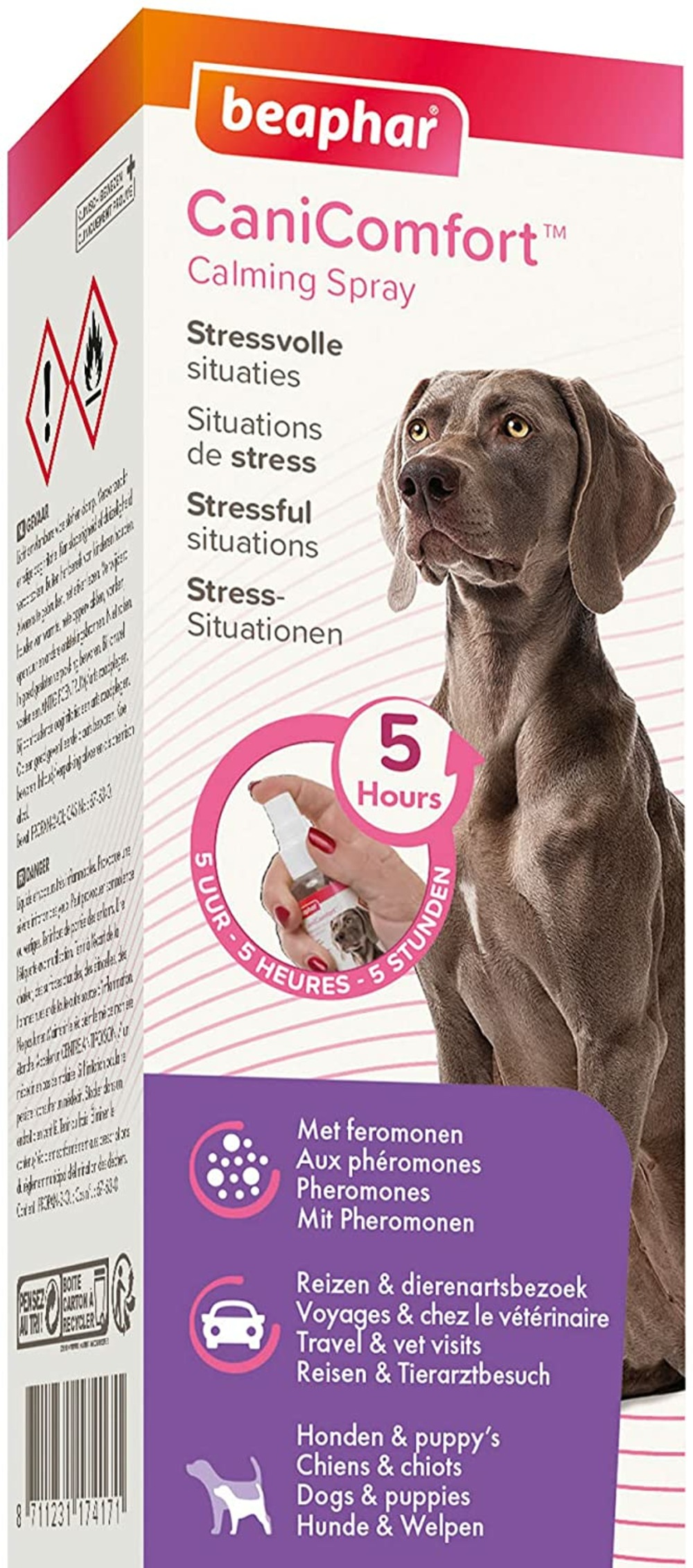 Spray anti stress calmant aux phéromones chien