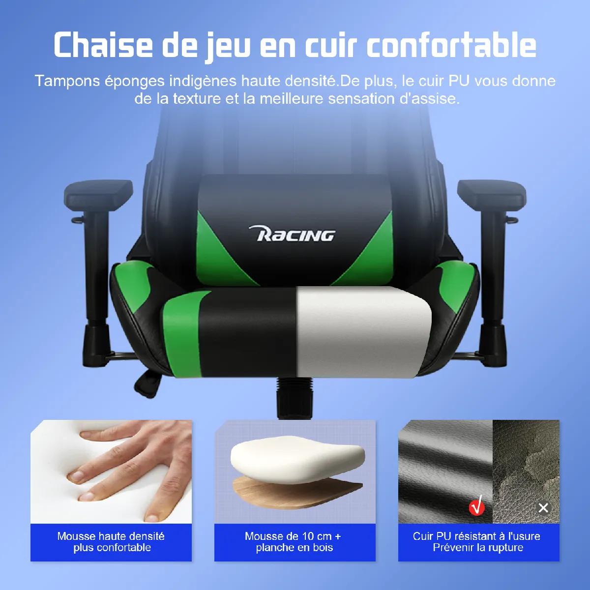 Lexzurn Chaise Gaming Inclinable 155°