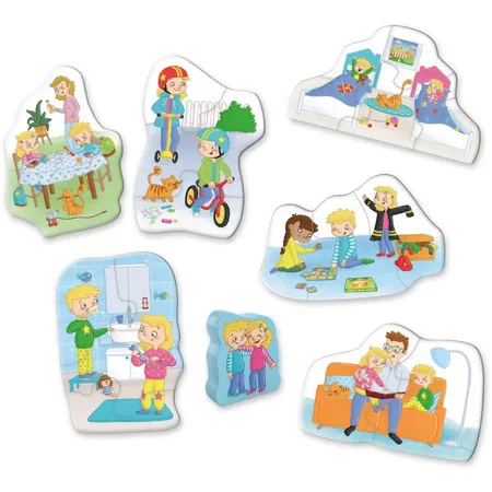 HABA 305235 6 erste Puzzles Mein Tag, inkl. Holzfigur