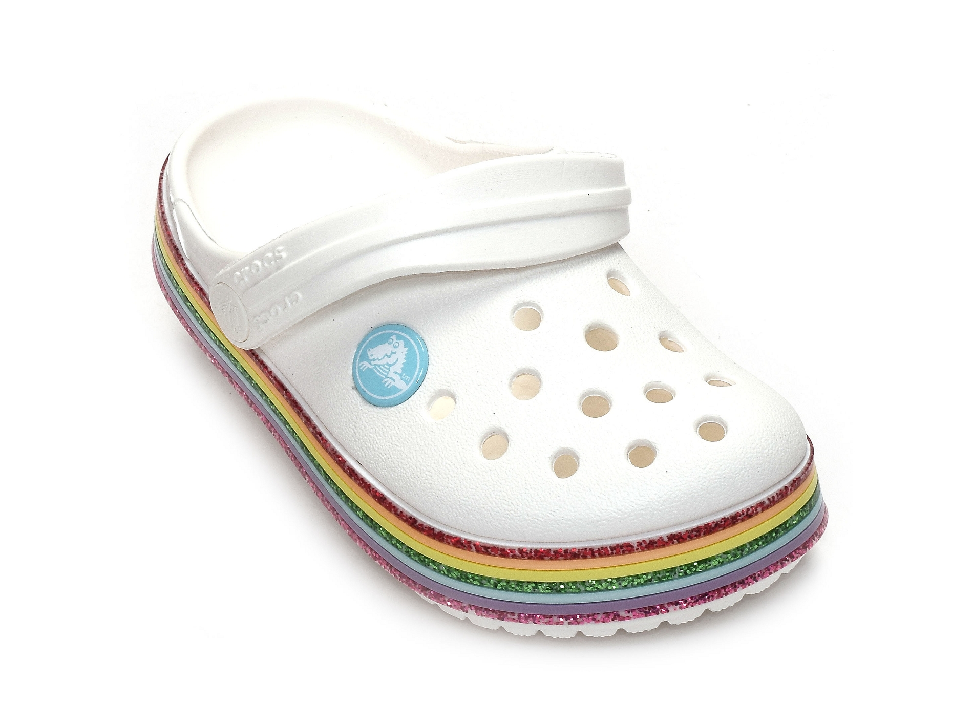 Crocband rainbow blanc