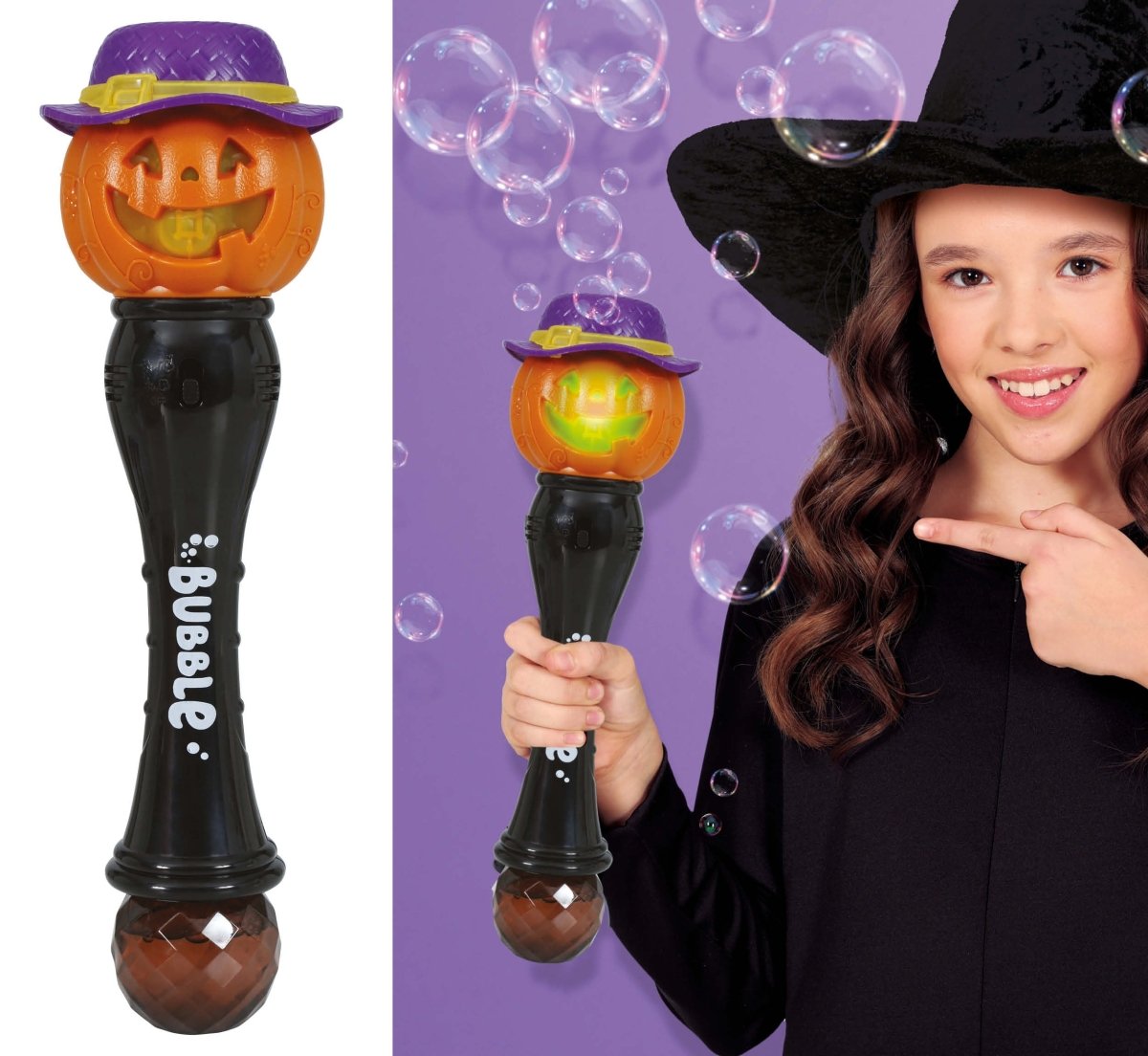 Halloween Toverstaf Pompoen Met Licht En Geluid 32cm