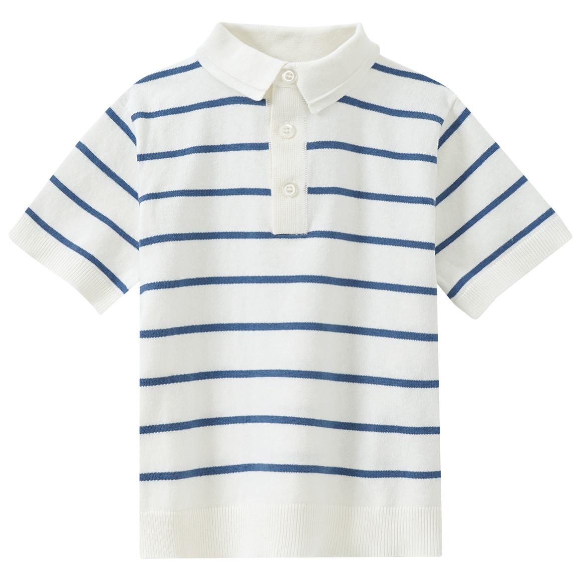 Topolino Jungen Strick-Poloshirt  mit Streifen weiss / blau