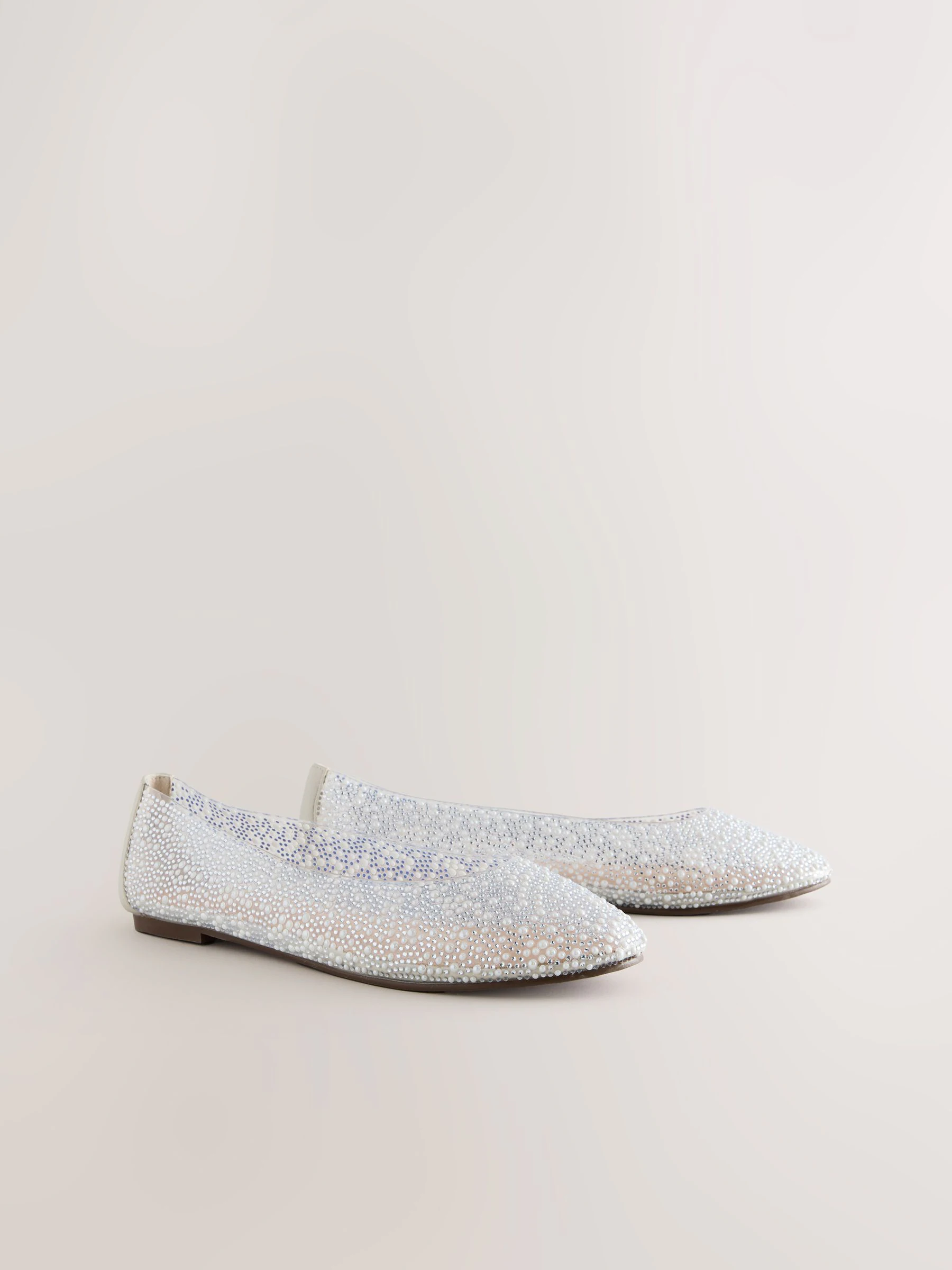 Metallic - Round Toe Jewel Vinyl Ballerinas