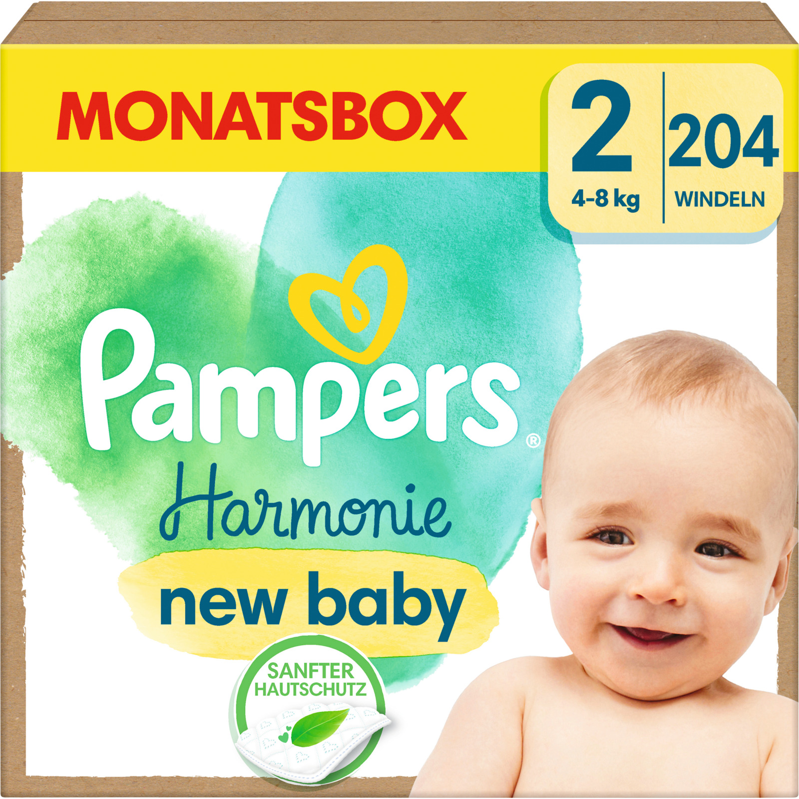 Pampers Harmonie Gr. 2, 4-8 kg Monatsbox 204 Windeln