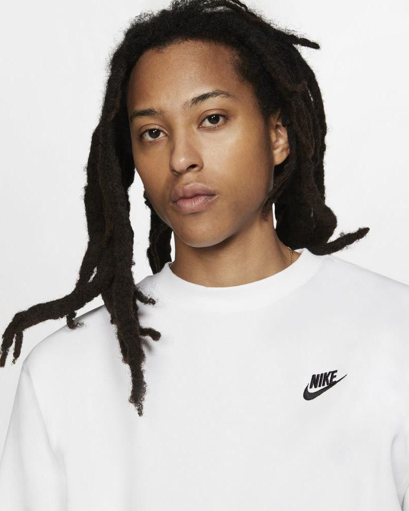 Sweat-shirt Nike Sportswear Club Fleece Blanc pour homme