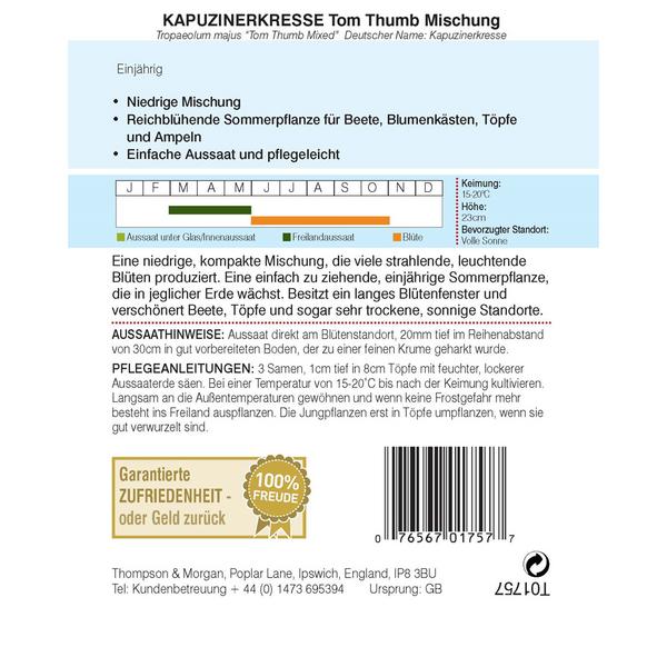 Thompson & Morgan Samen Kapuzinerkresse 'Tom